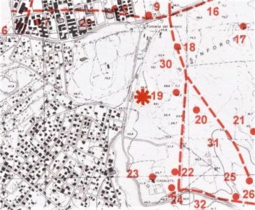 Fig. 1. Localiz. della villa (Carta Archeologica Provincia di Roma, 2004, Tav. LXXI)